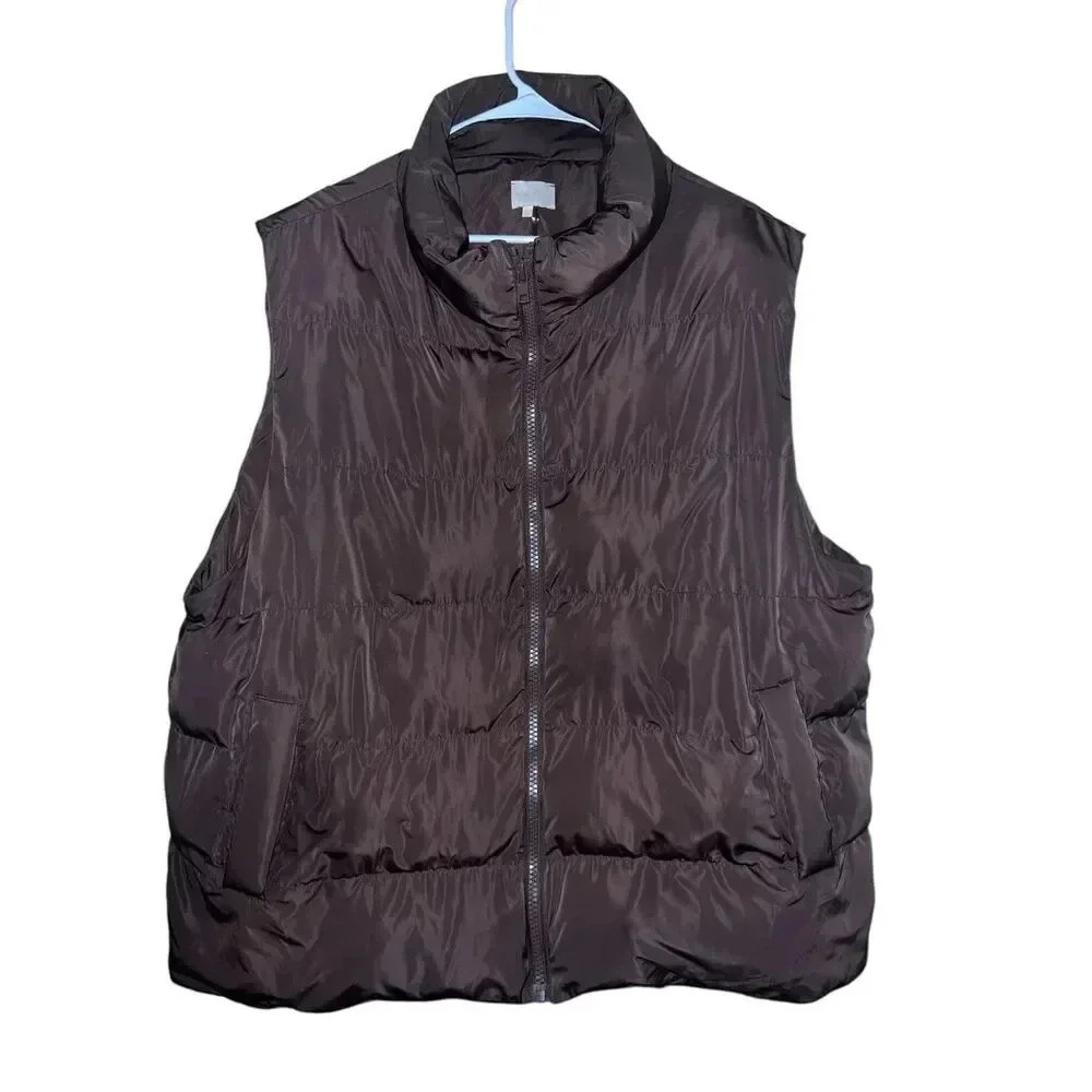 Entro Puff Vest brown sz 2x Preppy Boho Bohemian Normcore